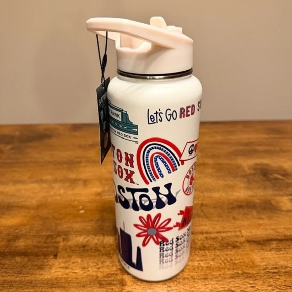 Boston Red Sox Insulated Water Bottle White (NEW) 34oz The Memory Company - Picture 5 of 9